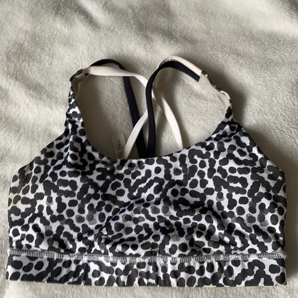 Lululemon Black and White Energy Bra Size 6 - Picture 1 of 4